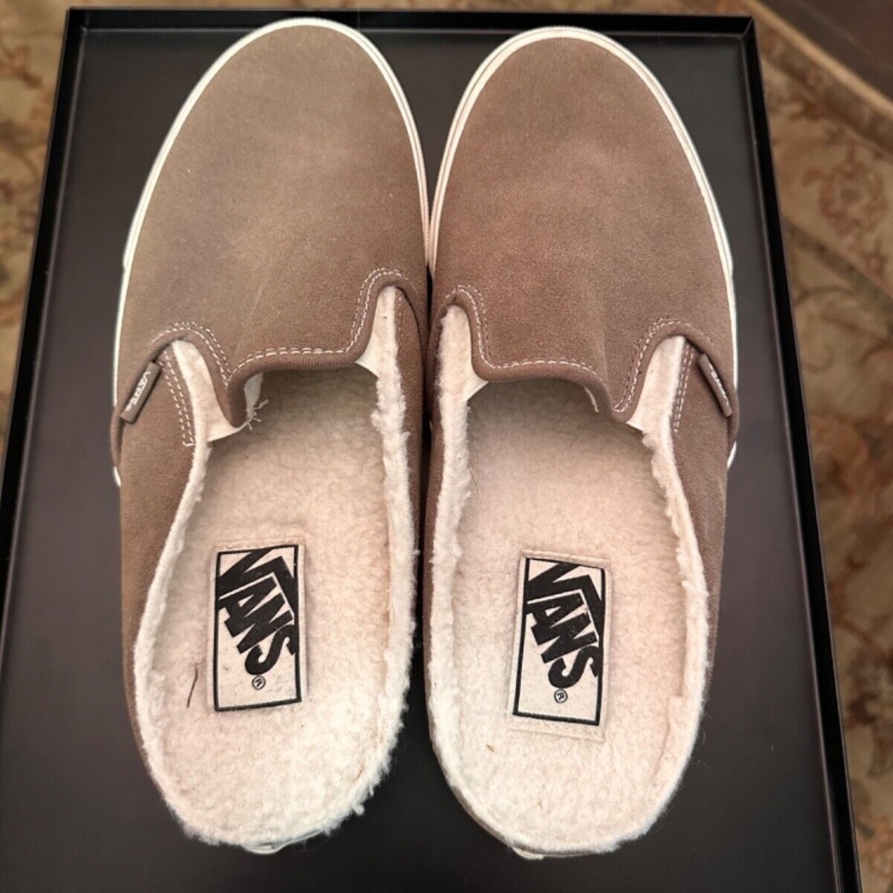 Vans Classic Slip-On Mule Cozy Sherpa Walnut/Marshmallow VN0A4P3U8O8 9.0m 10.5w
